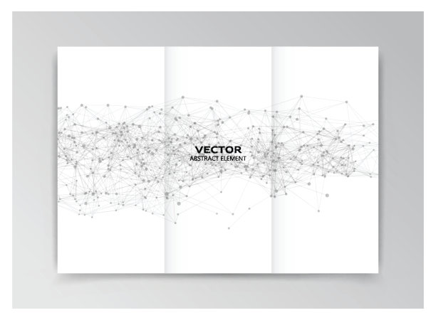 白色模板的小册子与黑色抽象元素图片下载