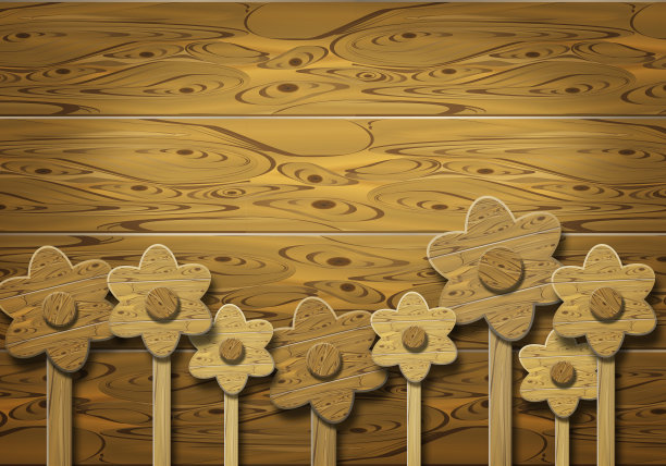 木花在木背景上图片下载