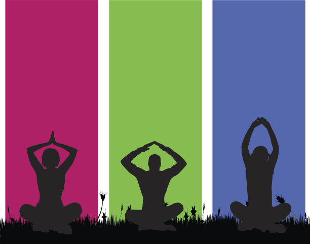 矢量剪影的人谁冥想。图片下载