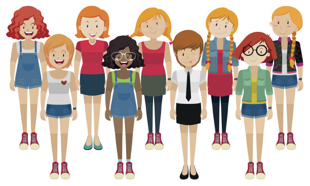 穿着不同服装的女人图片下载