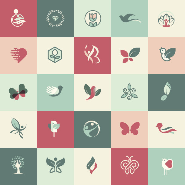 一套平面设计美丽和医疗保健图标图片下载