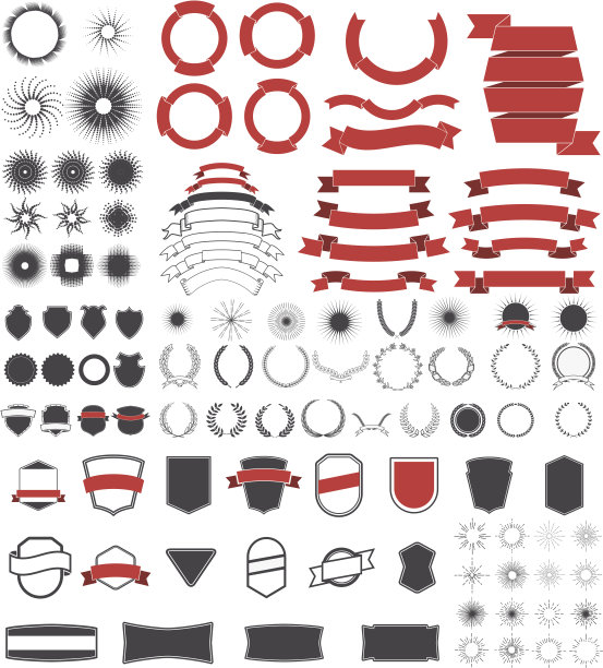 大包装的复古设计元素。图片下载