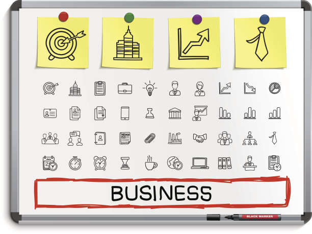 业务手绘线图标。图片下载