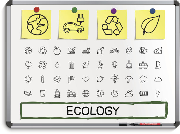 生态手绘线条图标。图片下载