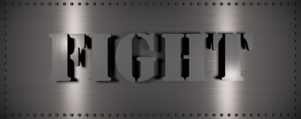 带有“FIGHT”字样的钢板图片下载
