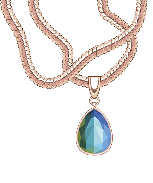 金色的蓝宝石项链图片下载