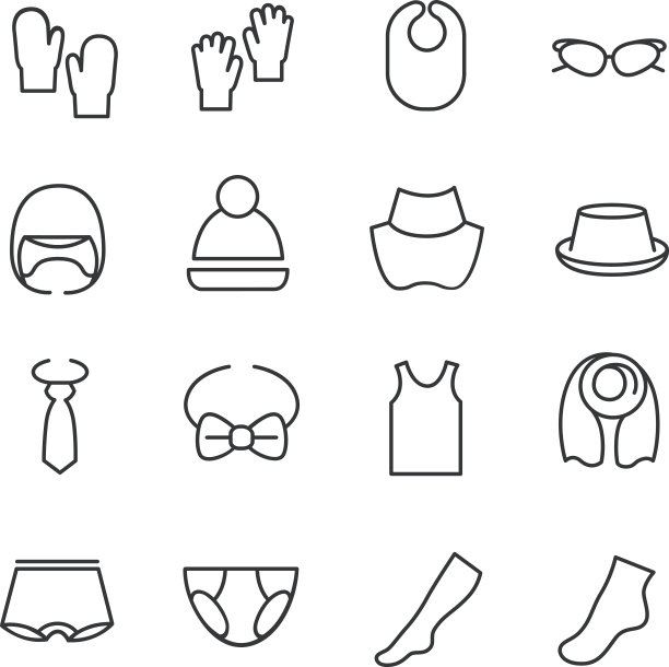 儿童配件类型为线图标图片下载