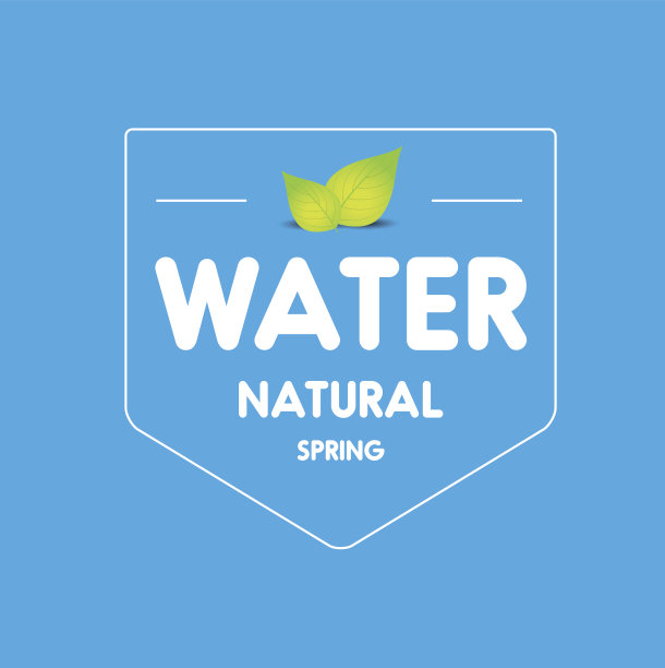 泉水标签向量图片下载