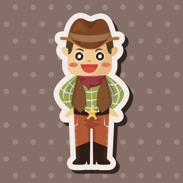 牛仔的主题元素图片下载