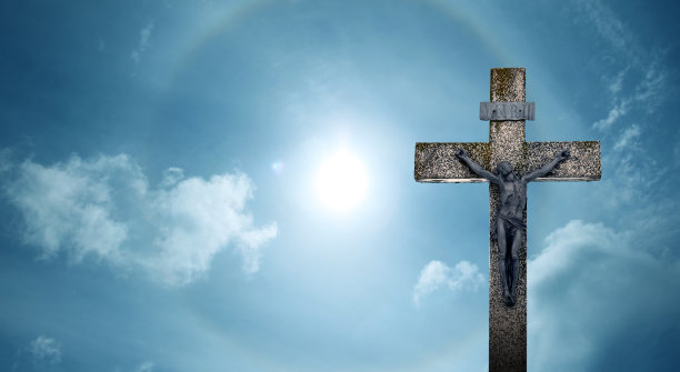 基督教跨越美丽的阳光天空全景图片下载