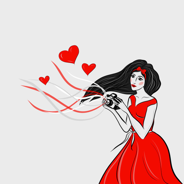 带着相机的摄影师女孩图片下载