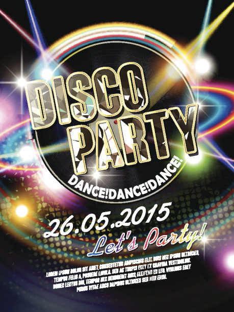 华丽的迪斯科派对海报素材图片