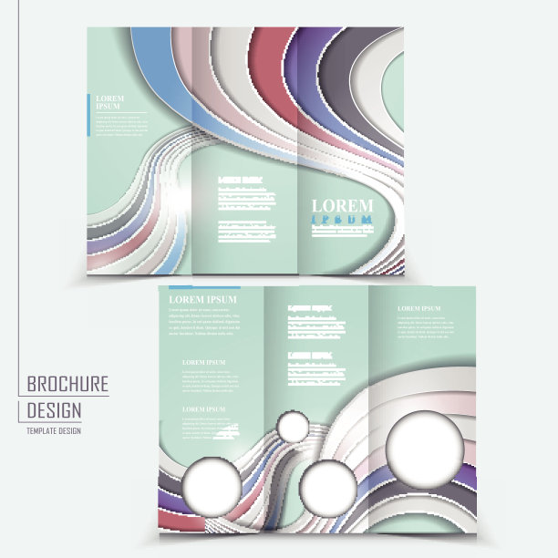 优雅的三折模板设计图片下载