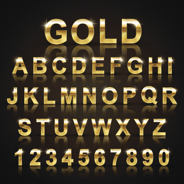 光泽的金色字体设计集图片下载