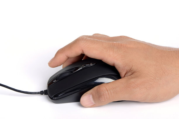 手用电脑，点击鼠标图片下载