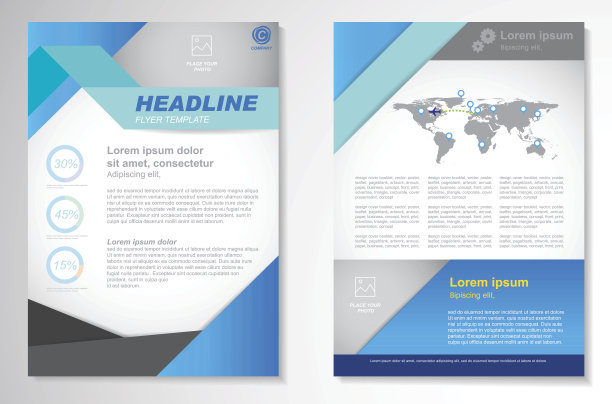 矢量宣传册传单设计布局模板，尺寸A4，素材图片