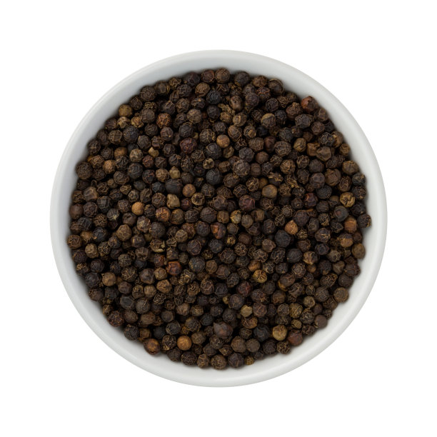 整个黑胡椒在陶瓷碗图片下载