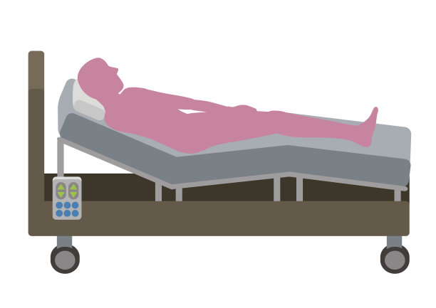 可调节的床和人体轮廓，矢量插图图片下载