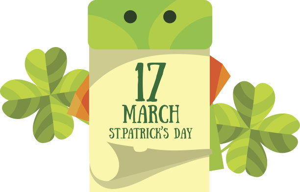 日历3月17日。St.Patrick的一天。图片下载