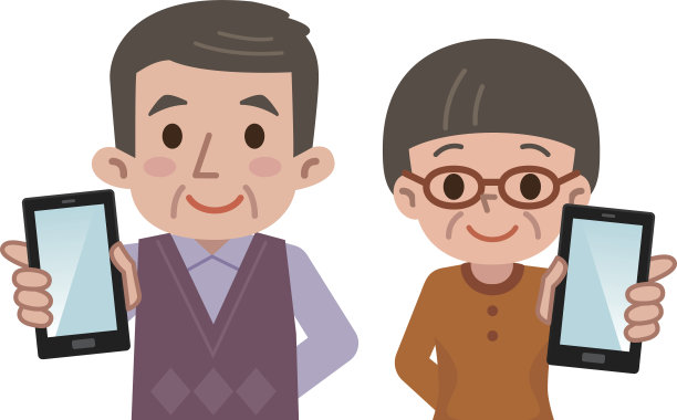 智能手机和高级男女图片下载