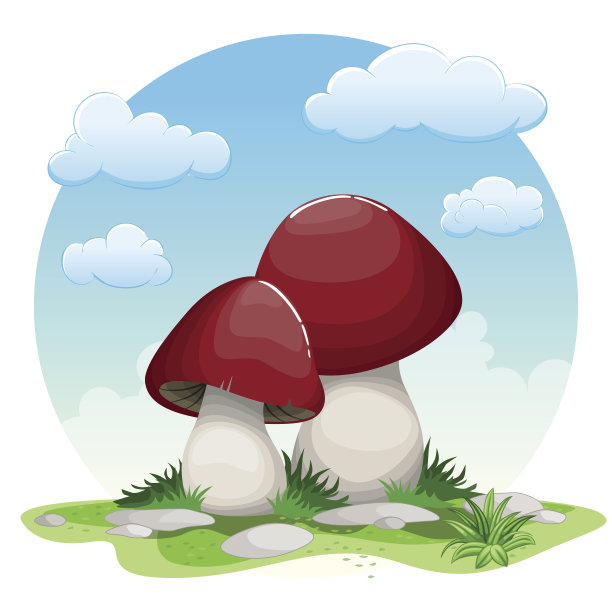 卡通蘑菇插图图片下载