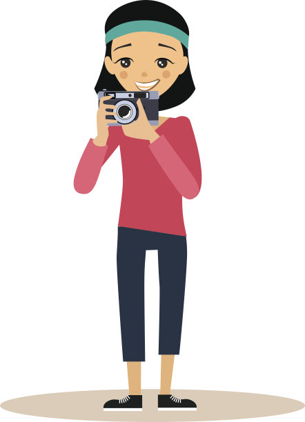 矢量摄影师在平面风格图片下载