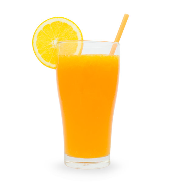 满杯橙汁，背景是白色图片下载