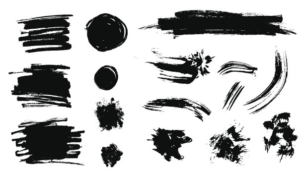 矢量墨水笔触和纹理。图片下载