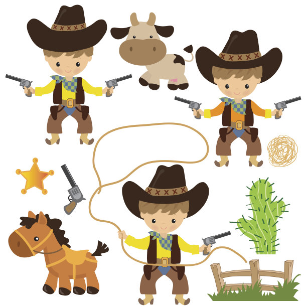 牛仔矢量图图片下载