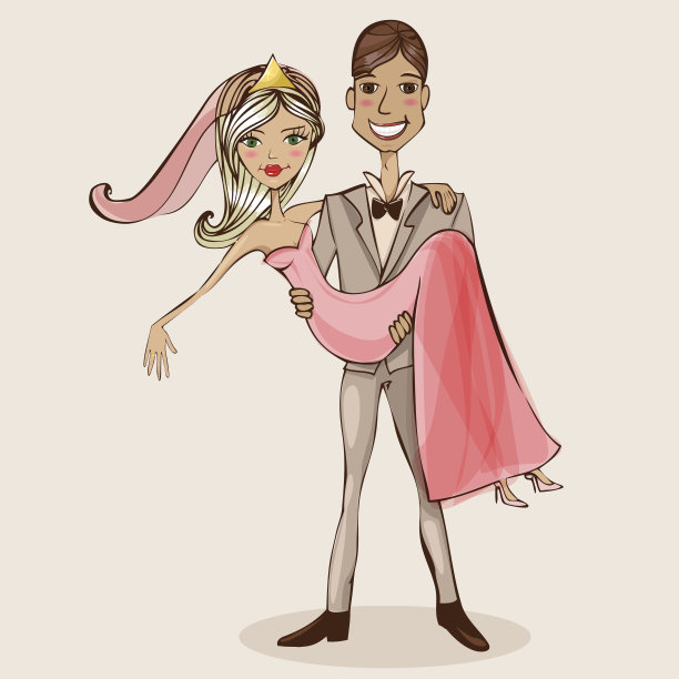新娘和新郎的插图图片下载
