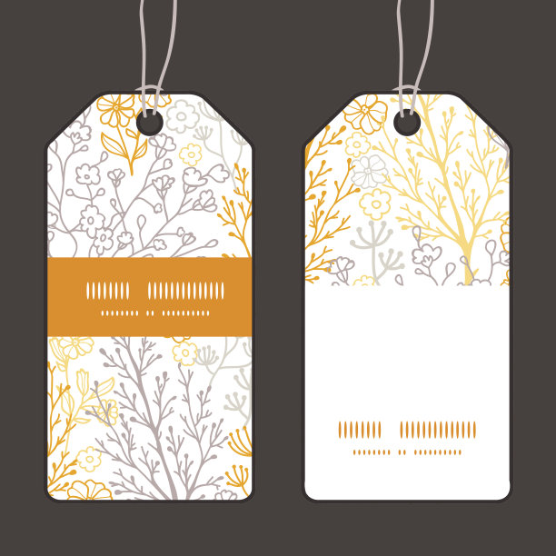 向量魔法花垂直条纹框架模式标签设置图片下载