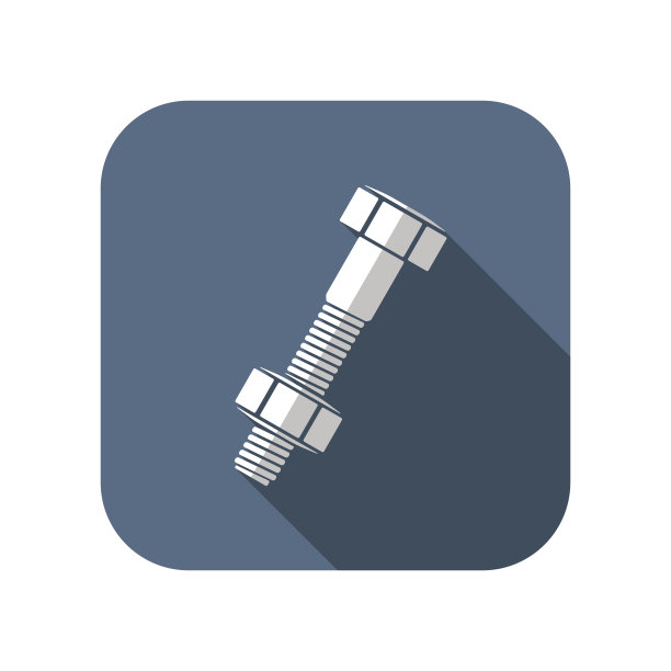 螺栓和螺母图标，矢量插图图片下载