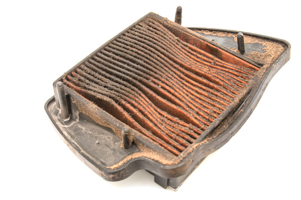 特写肮脏的摩托车空气过滤器图片下载