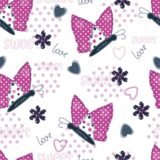 蝴蝶无缝图案图片下载