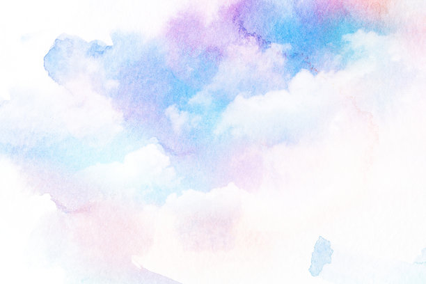 云朵的水彩画。图片下载