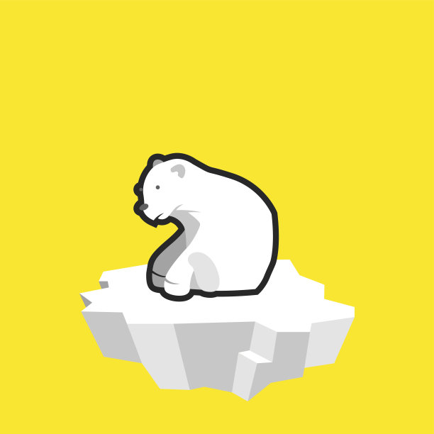 北极熊坐在最后一块融化的冰上。图片下载