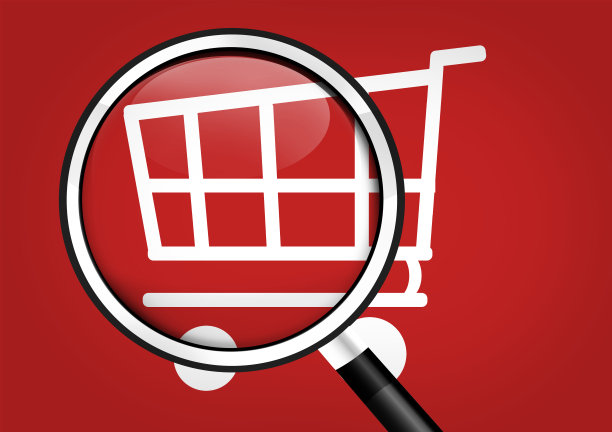 购物车放大镜红色图片下载