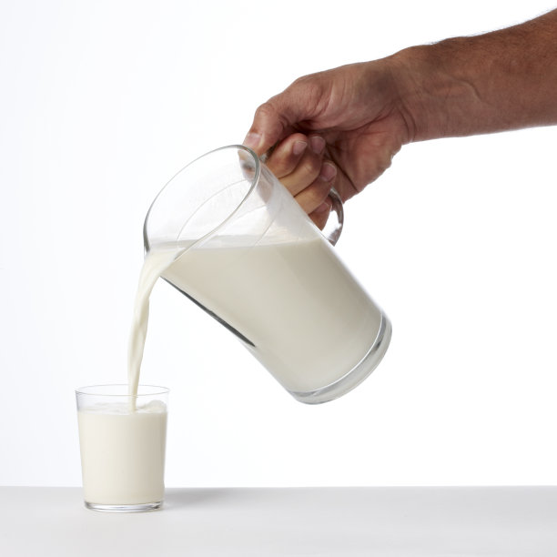 往玻璃杯里倒牛奶图片下载