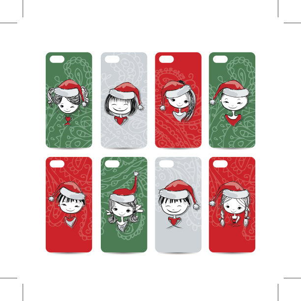 手机后盖。圣诞女孩的礼物图片下载