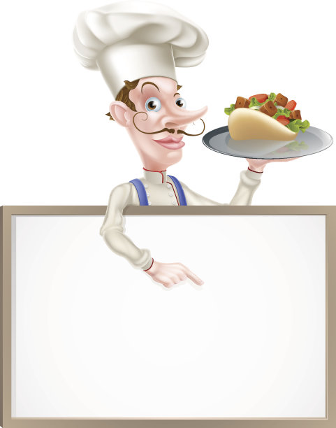 卡通厨师烤肉串标志图片下载