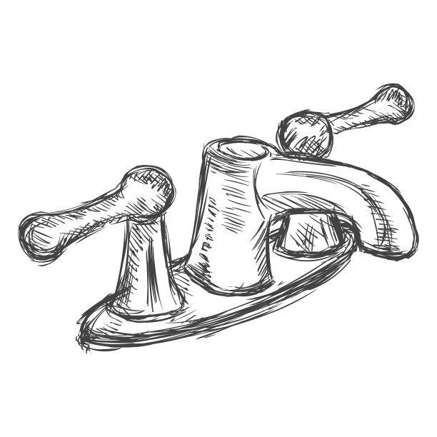 矢量单素描复古水龙头图片下载
