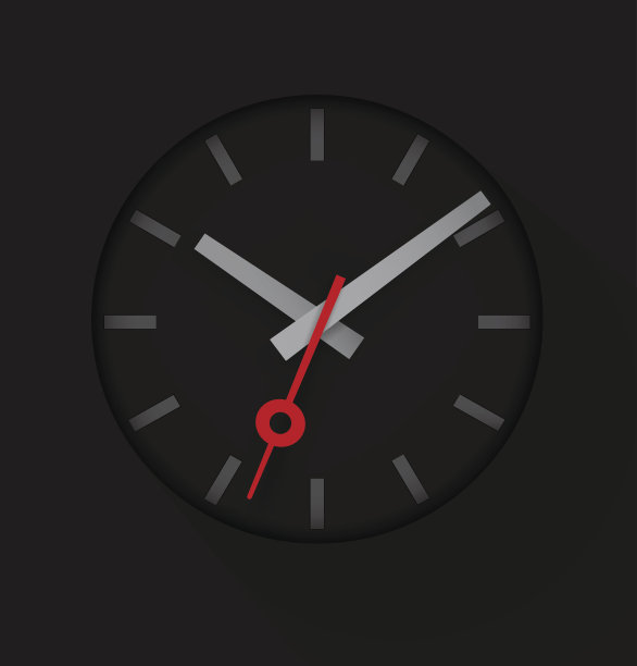 模拟计时器在黑色背景。图片下载