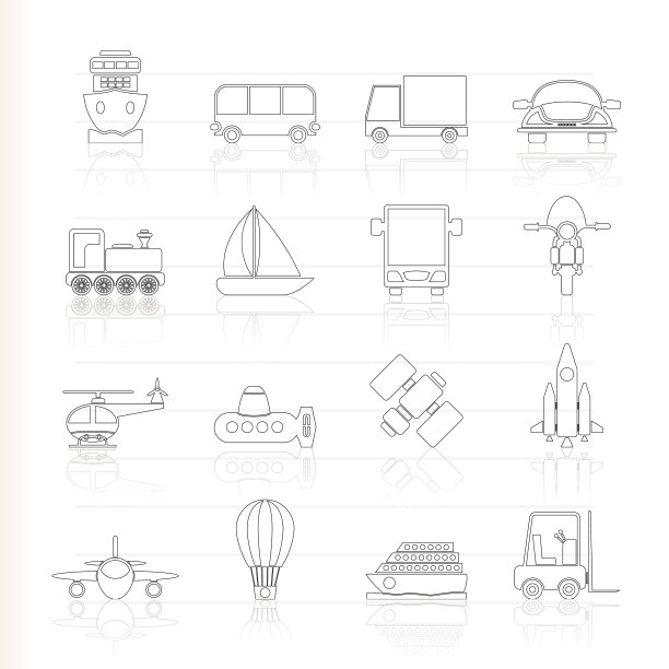 交通、旅行和运输图标图片下载