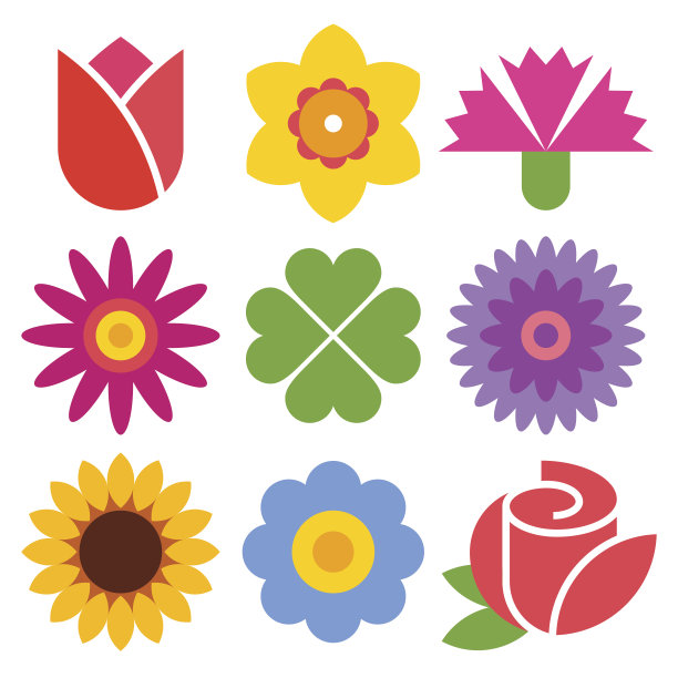 五颜六色的花组图片下载