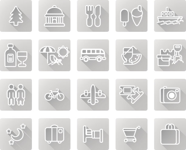 旅游和旅游图标集图片下载