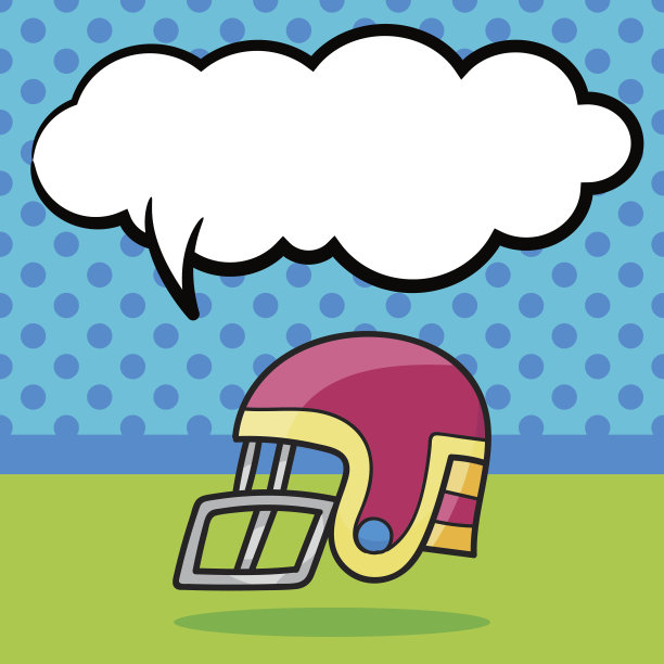橄榄球头盔涂鸦，演讲泡泡图片下载