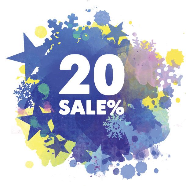 冬季销售。水彩向量背景图片下载