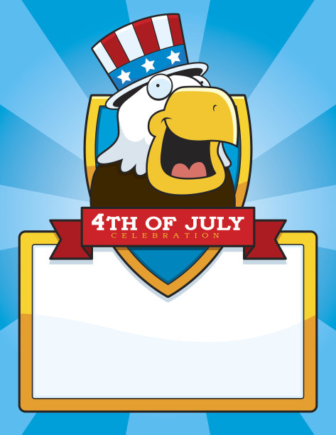 卡通爱国秃头鹰图形图片下载