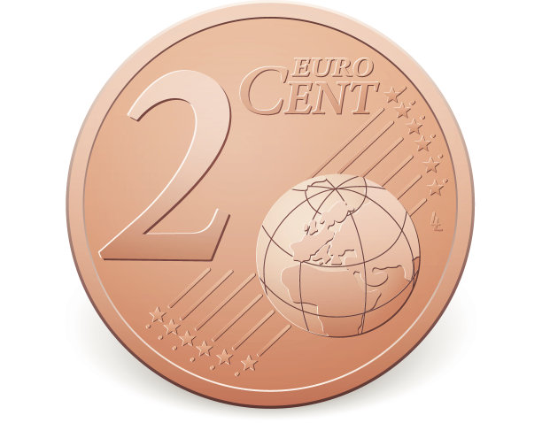 两枚欧分硬币图片下载