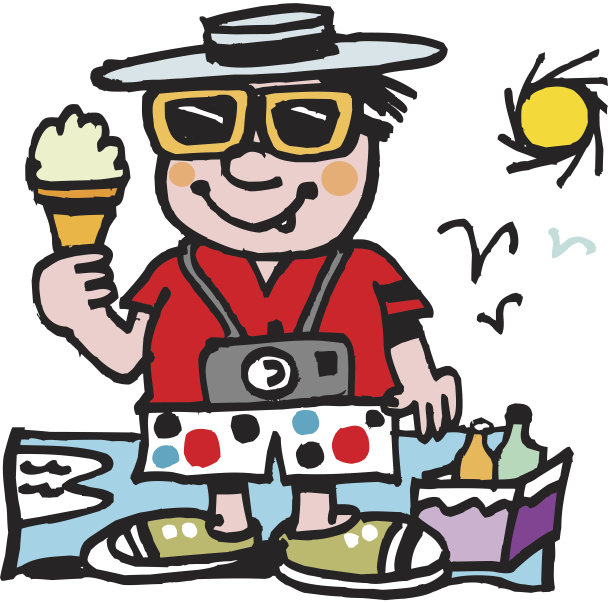 大胆的向量卡通的人与冰淇淋。图片下载